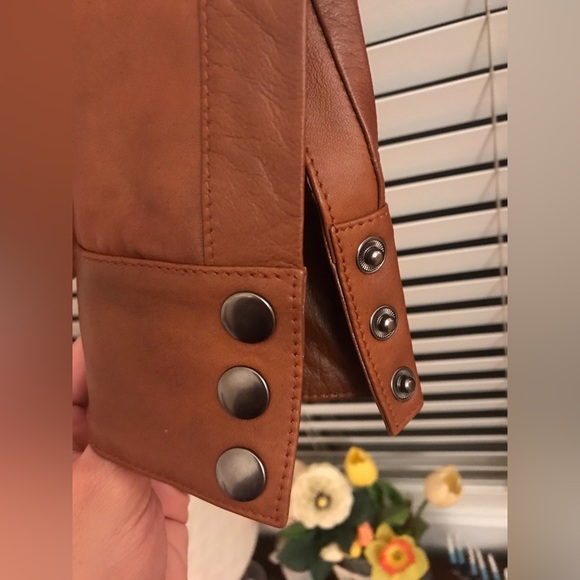 Mens Brown Leather Western Style Shacket (Shirt/Jacket) - Picture 4 of 8